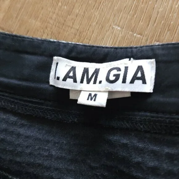 I.AM.GIA. Logan Mini Skirt, Black Faux Croc, Zipper Accent, - Picture 4 of 5